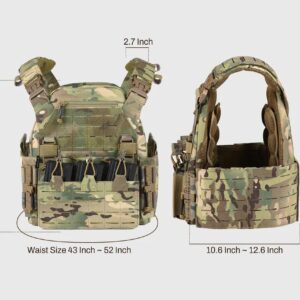 Military grade 1000D Nylon Modular Plate Carrier - wear resistant, Quick detach, MOLLEE Compatible, Adjustment to S-3XL