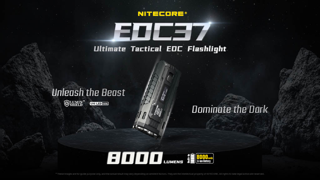 Nitecore EDC37 8000 Lumen USB-C Rechargeable Flat EDC Flashlight - Image 2
