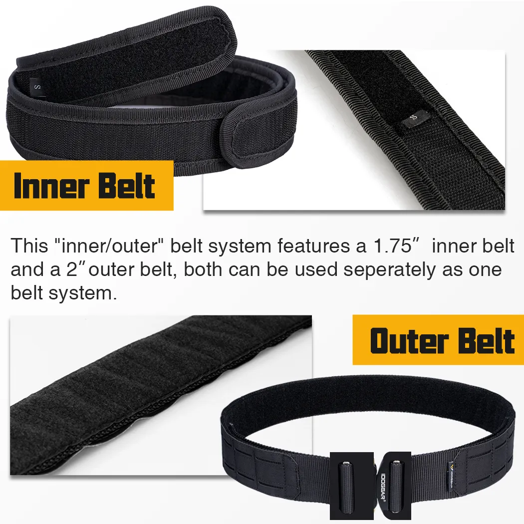 IDOGEAR 2 Inch Tactical Belt Quick Release Metal Buckle Laser MOLLE Mens Belts 3415 - Image 8