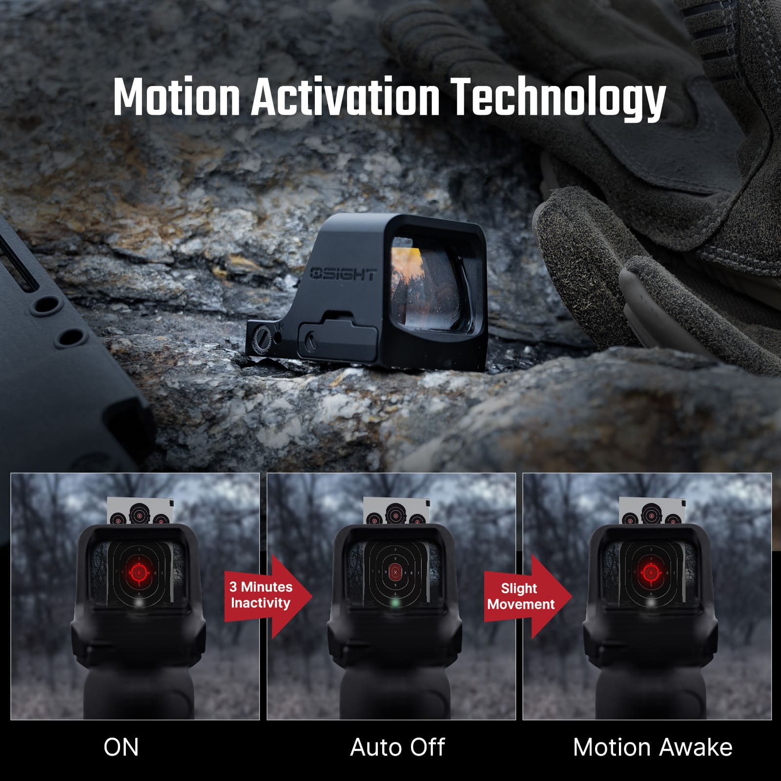 Osight C Open Reflex Optic with Replaceable Side-Loading Battery Red Dot - Image 11