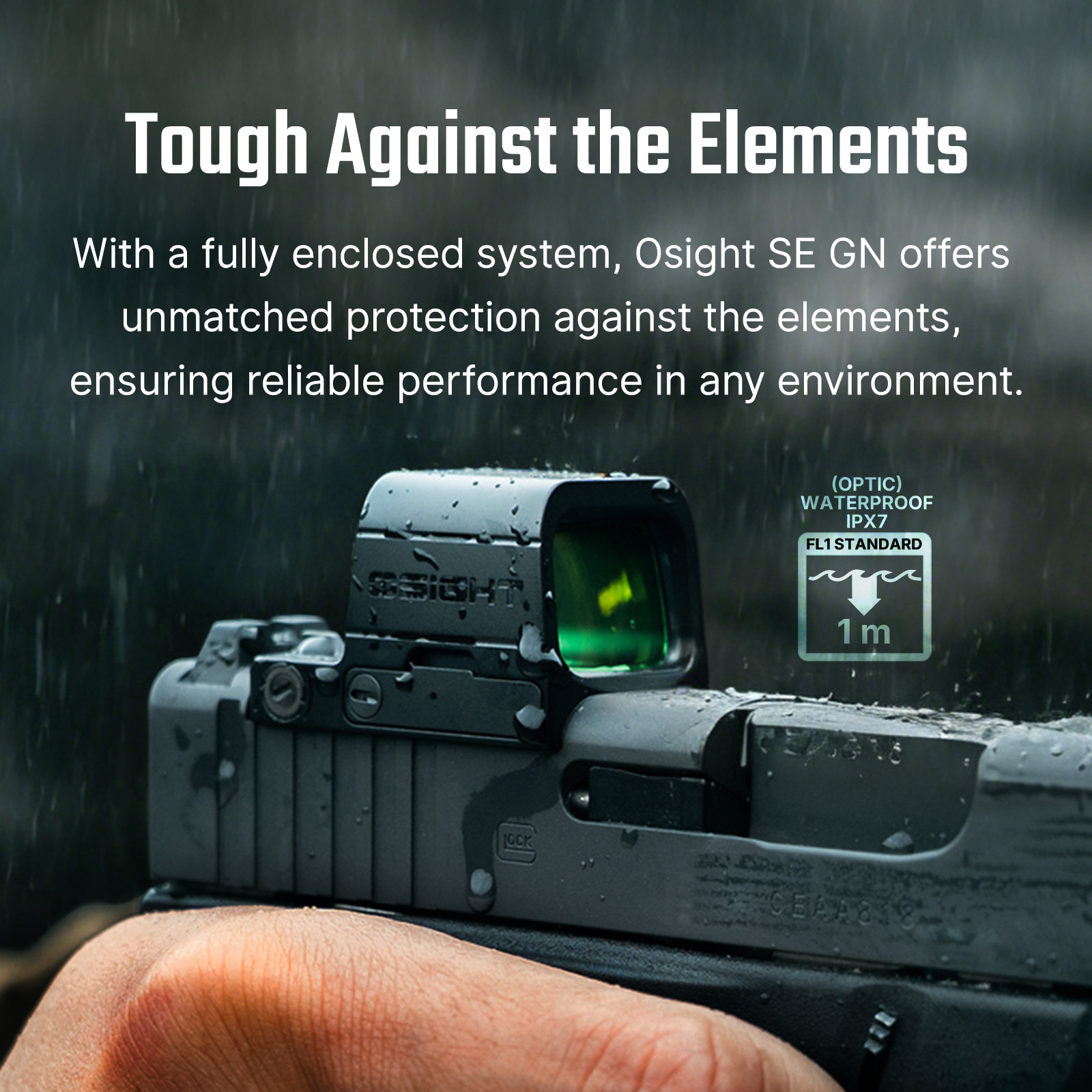 Osight SE Enclosed Optic with RMSc Footprint and Replaceable Battery Green Dot - Image 3