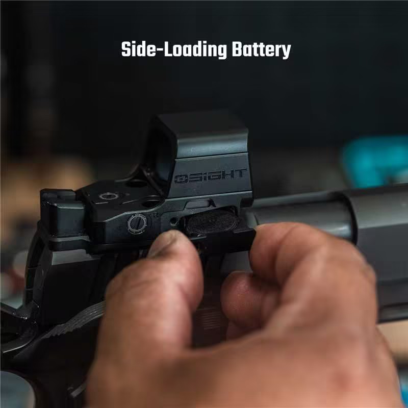 Osight XE AMRS Enclosed Red Dot Sight with RMR Footprint and Side-Loading Battery featuring 2/6+32 MOA Multi-Reticle System - Image 7