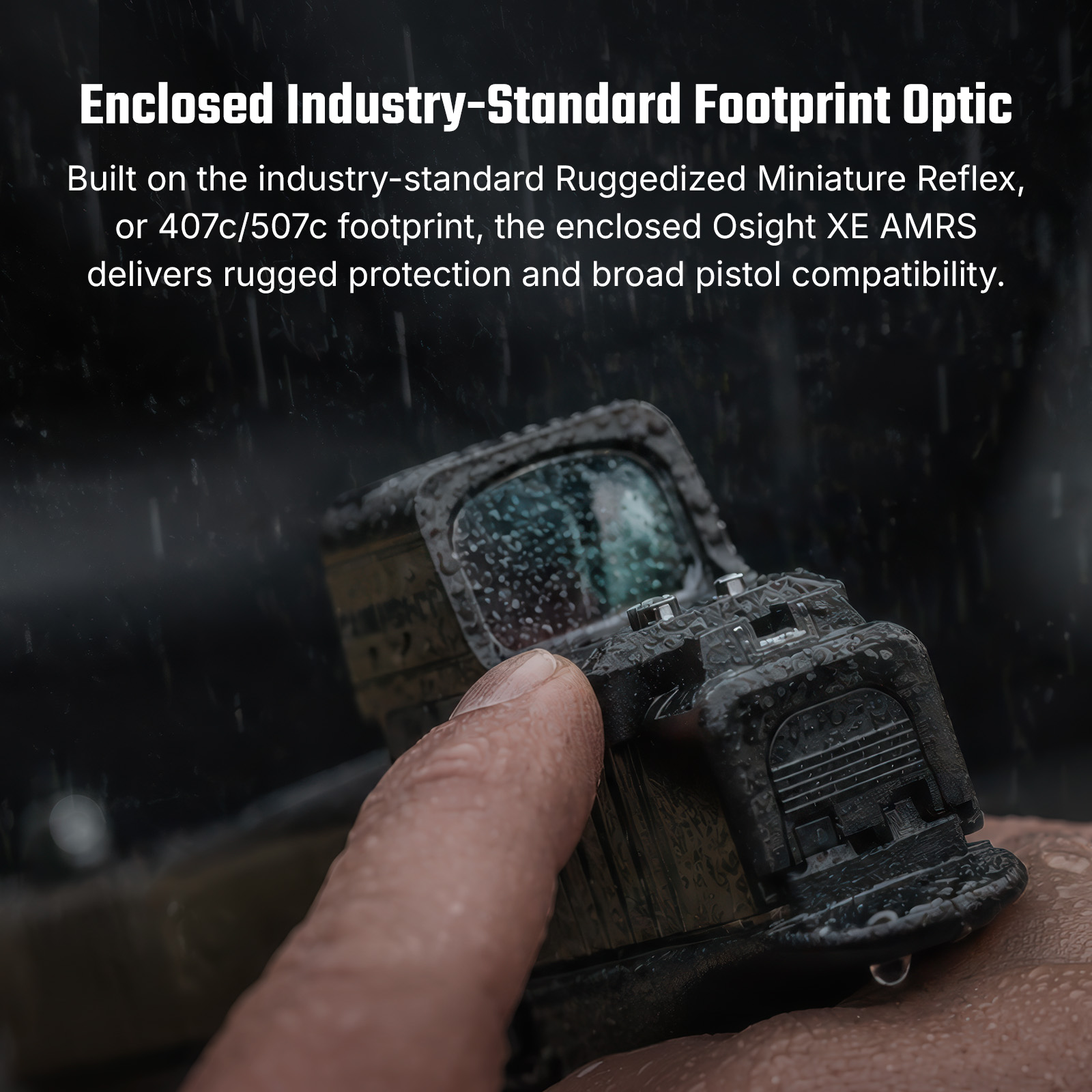 Osight XE AMRS Enclosed Red Dot Sight with RMR Footprint and Side-Loading Battery featuring 2/6+32 MOA Multi-Reticle System - Image 4