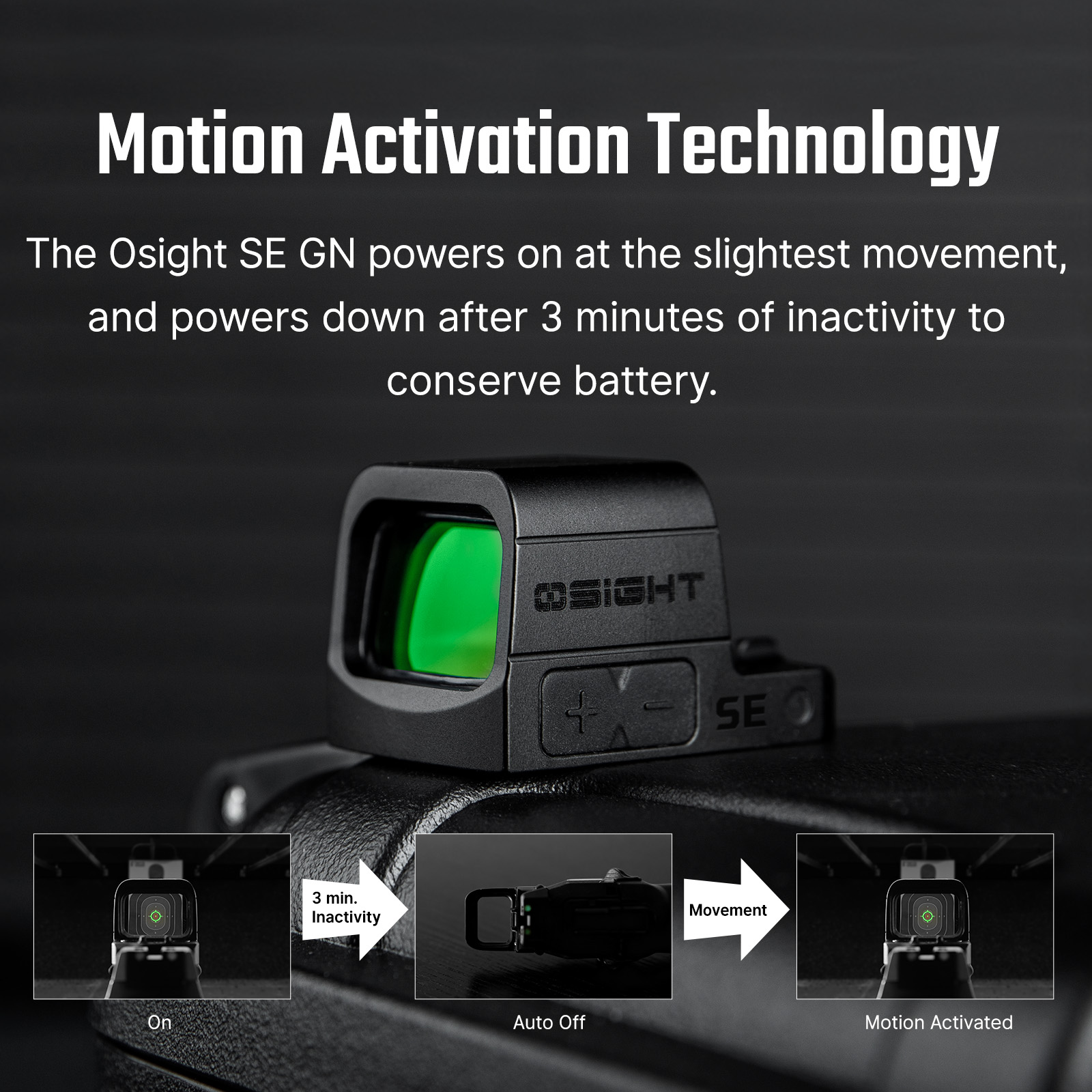 Osight SE Enclosed Optic with RMSc Footprint and Replaceable Battery Green Dot - Image 10