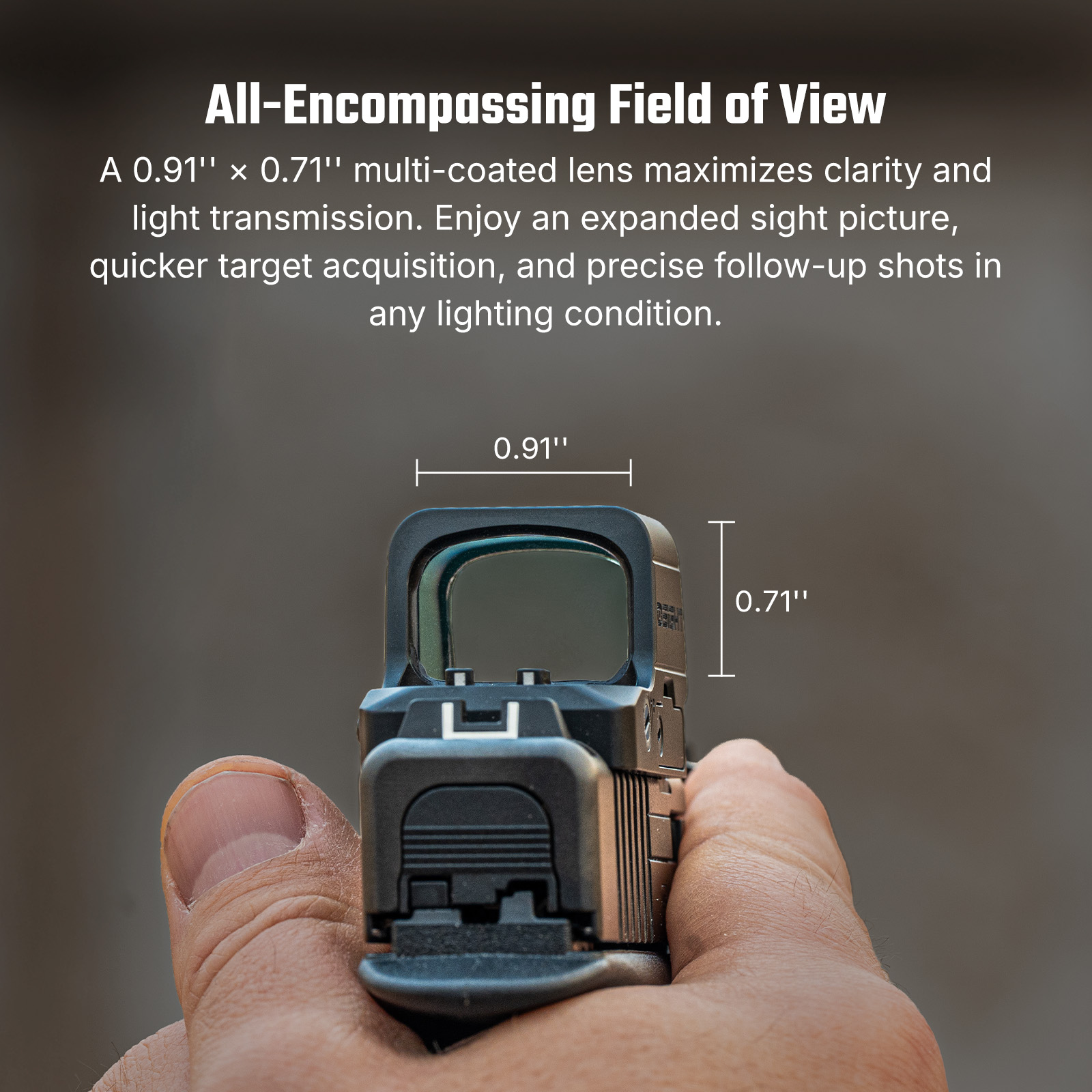Osight XE AMRS Enclosed Red Dot Sight with RMR Footprint and Side-Loading Battery featuring 2/6+32 MOA Multi-Reticle System - Image 9