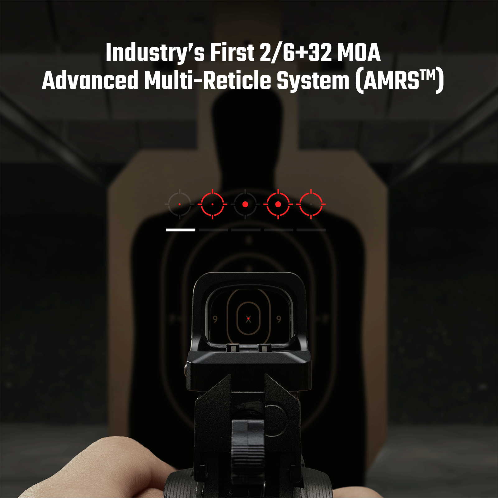 Osight XE AMRS Enclosed Red Dot Sight with RMR Footprint and Side-Loading Battery featuring 2/6+32 MOA Multi-Reticle System - Image 5