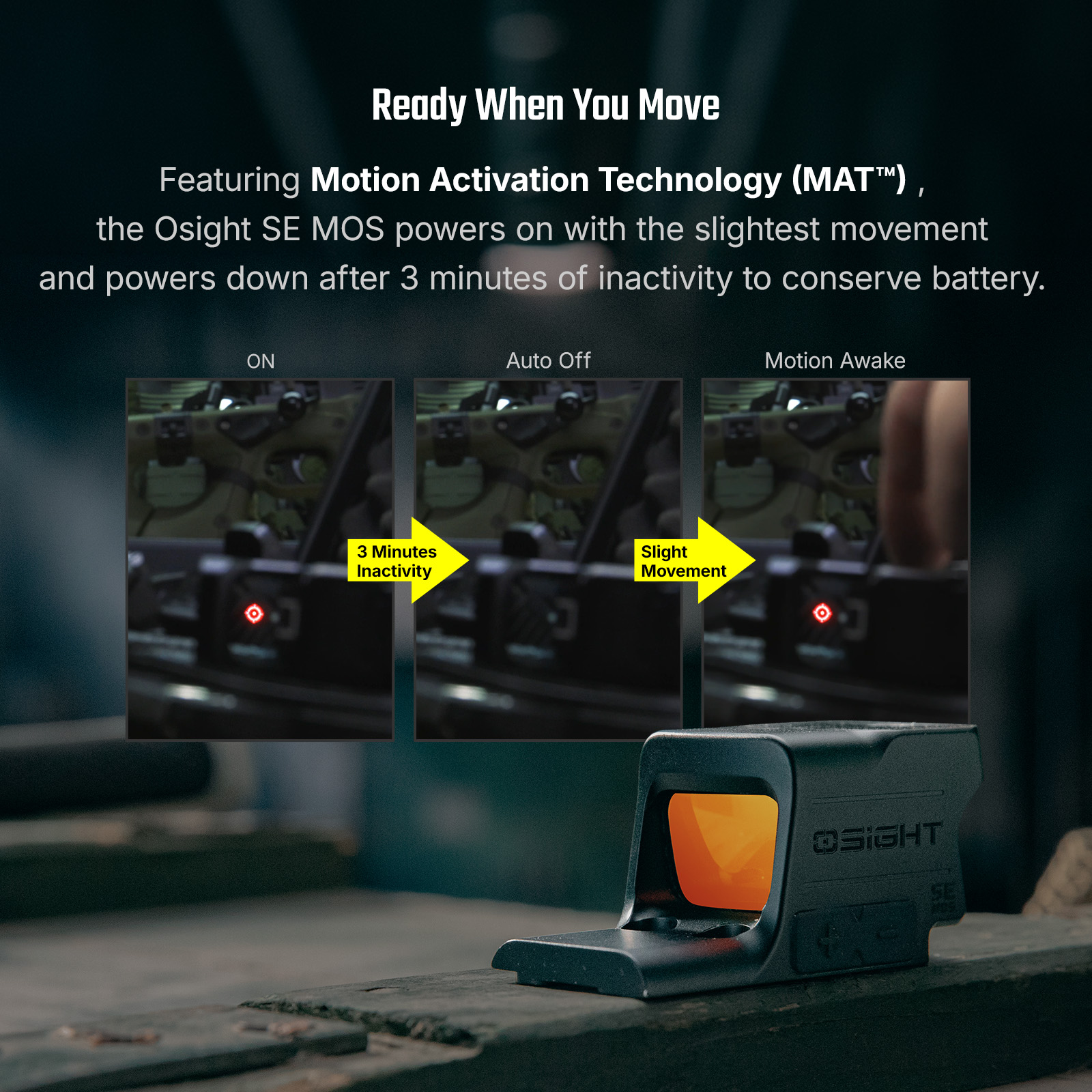 Osight SE MOS Direct-Mount Enclosed Emitter Red Dot Sight with Multi-Reticle System - Image 7